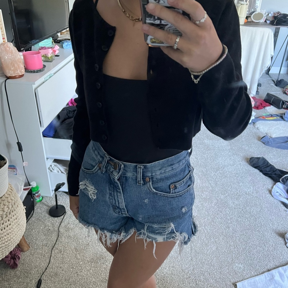 Brandy Melville Athelia Knit Top Black